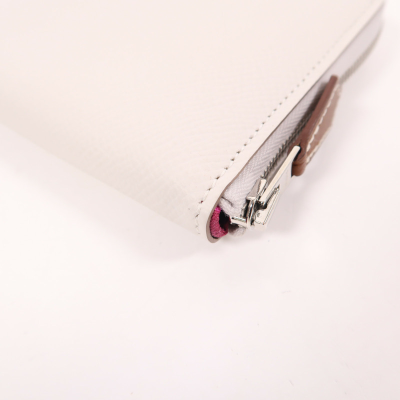 HERMES Epsom皮革Silk In Compact Wallet銀扣錢包-10