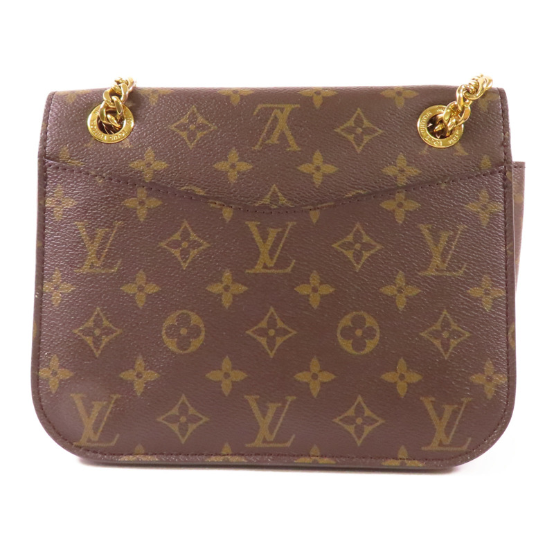 LOUIS VUITTON Monogram Passy金扣肩背袋棕色-1