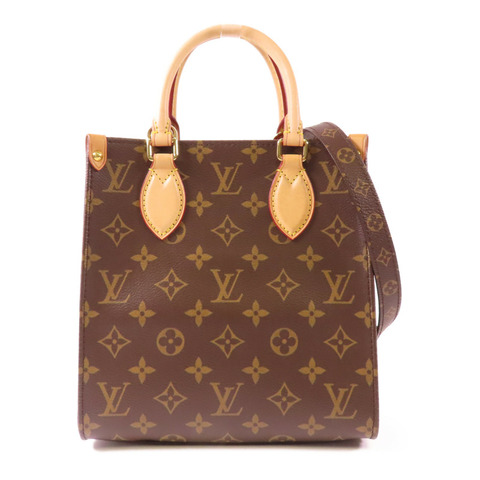 LOUIS VUITTON Monogram Sac Plat BB金扣手挽肩背兩用袋