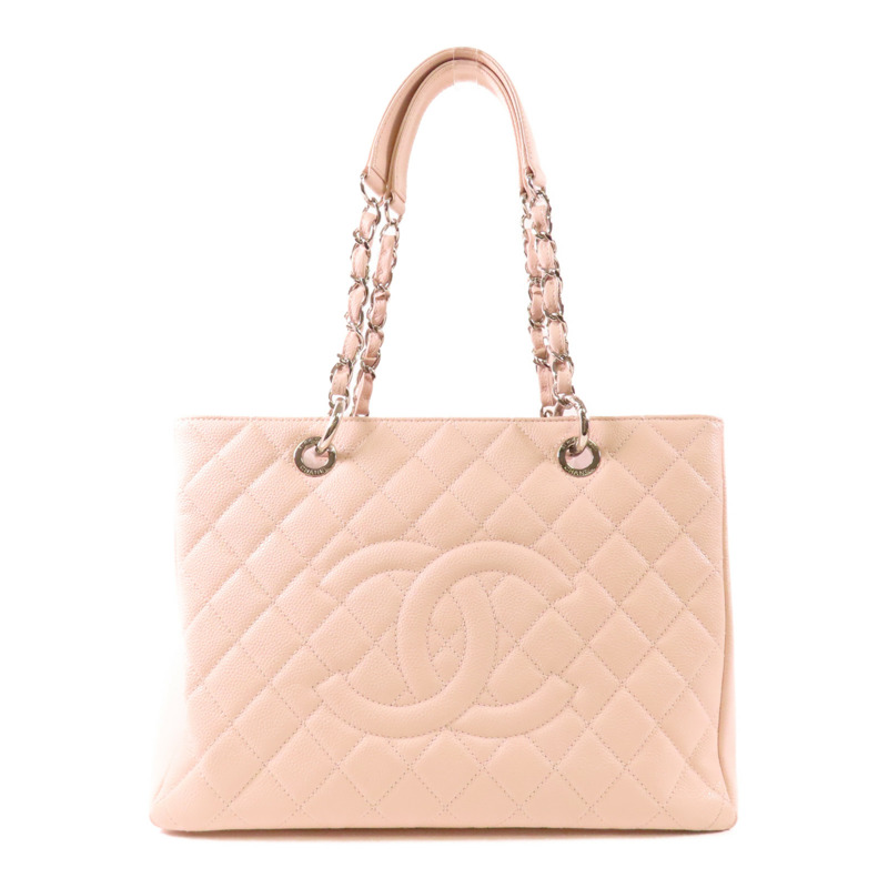 CHANEL 牛皮皮革GST Grand Shopping Tote Bag銀扣肩背袋-0