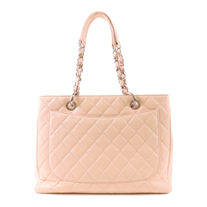 CHANEL 牛皮皮革GST Grand Shopping Tote Bag銀扣肩背袋-1