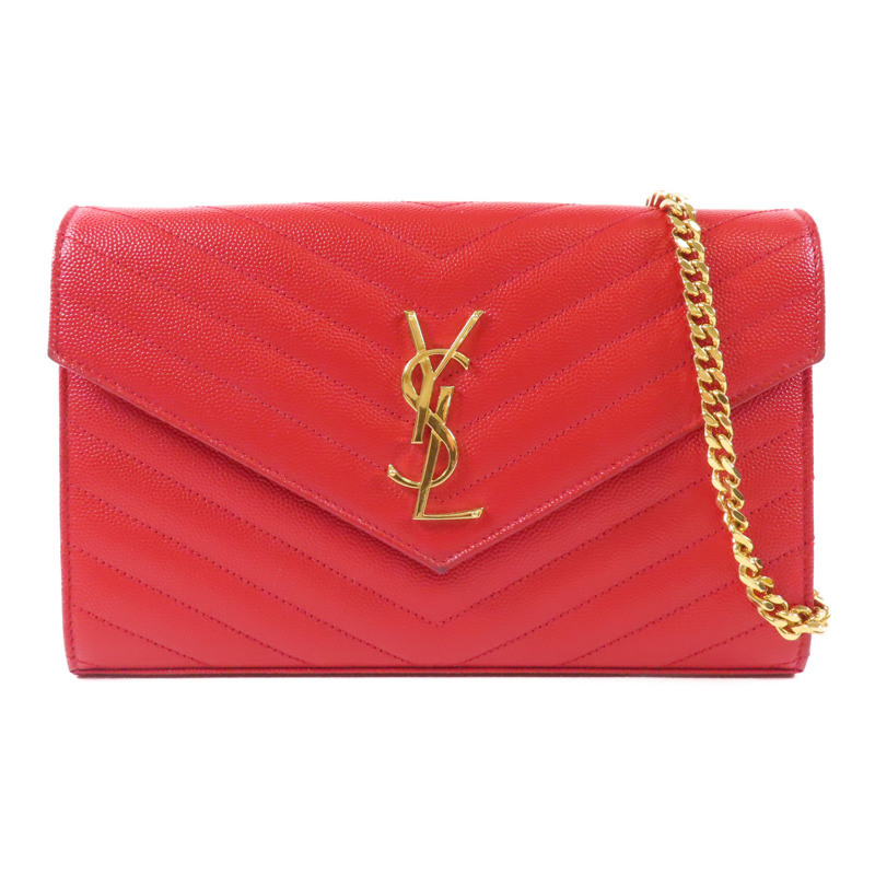 YVES SAINT LAURENT 牛皮皮革Cassandre Envelope金扣肩背袋-0