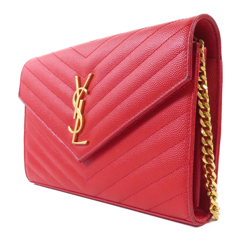 YVES SAINT LAURENT 牛皮皮革Cassandre Envelope金扣肩背袋-2