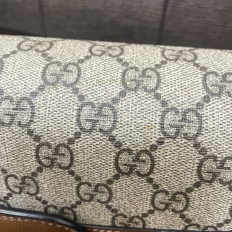 Gucci 棕色老花1955 Horsebit 中號肩斜背包-6