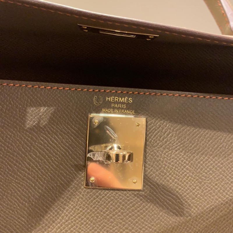 Hermès Kelly 28 Sellier Epsom CP18 Etoupe-9