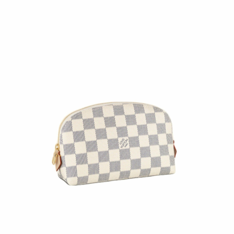 路易威登 LOUIS VUITTON 手拿包化妝品 Damier Azur 帆布 N60024 棕色-0