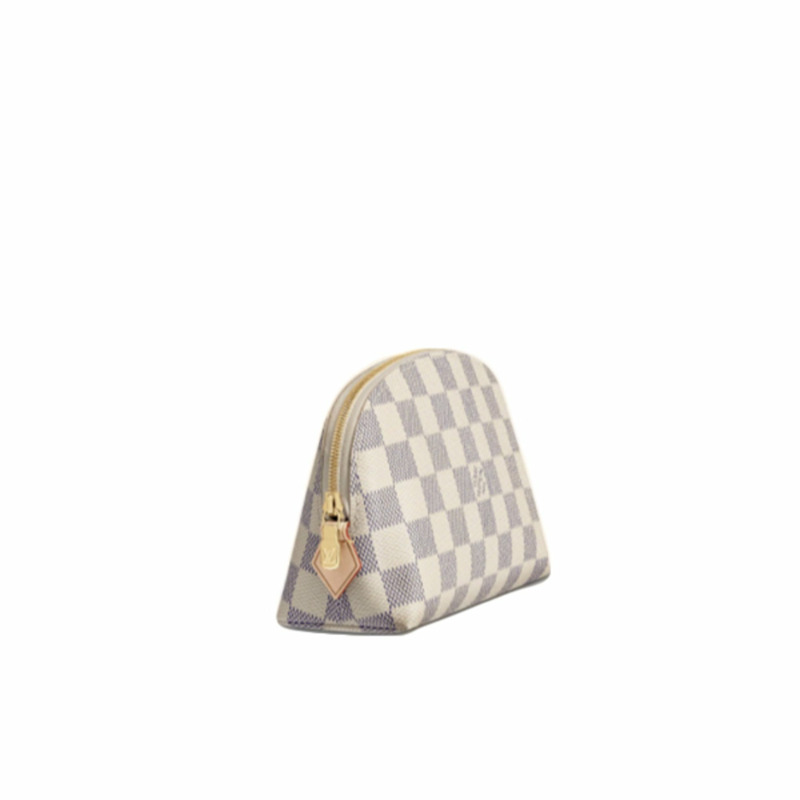 路易威登 LOUIS VUITTON 手拿包化妝品 Damier Azur 帆布 N60024 棕色-1