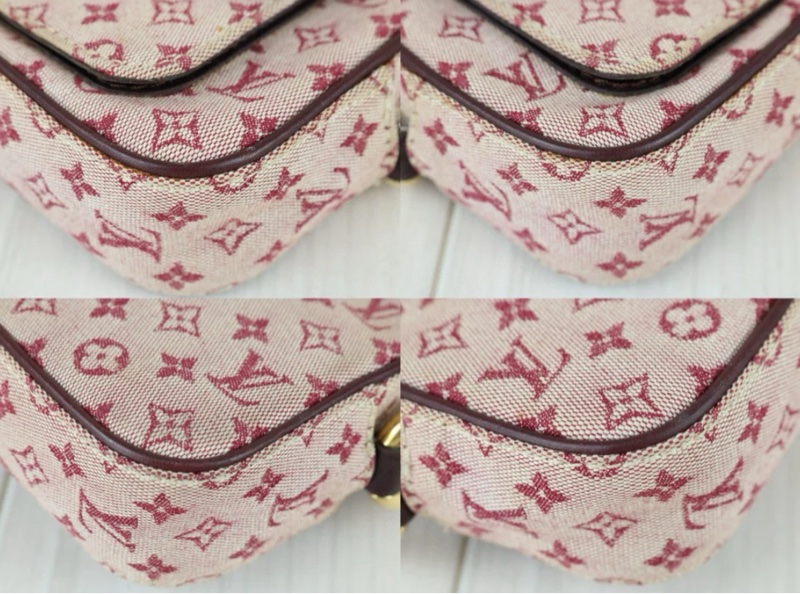 「JL精品代購」9新 LV 樹莓紅 丹寧相機包-6