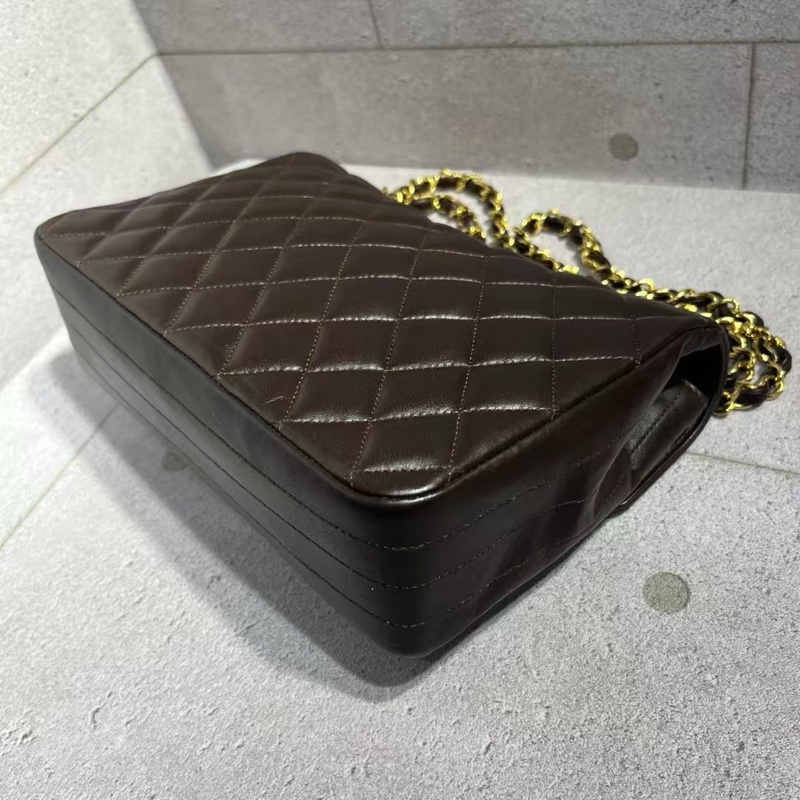 Chanel vintage 朱古力啡色半月包-3