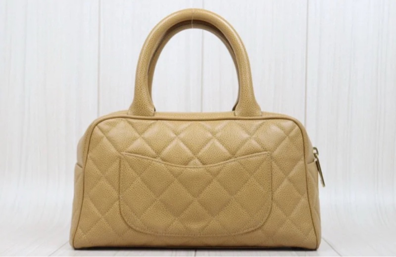 「JL精品代購」Chanel 香奈兒 奶茶色保齡球包-2