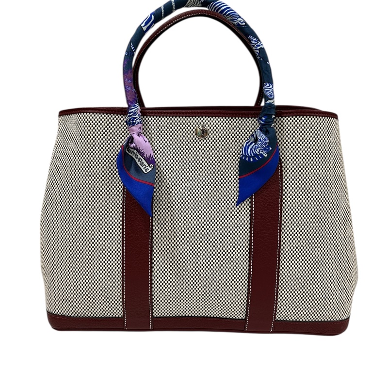 Hermes Garden Party 36 Canvas帆布拼皮-0