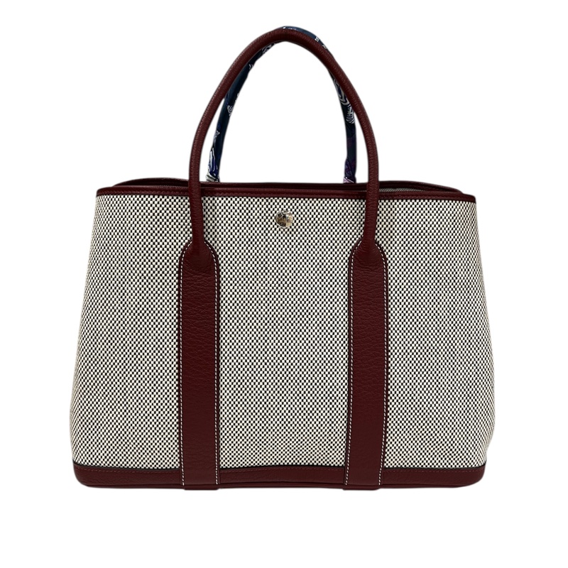 Hermes Garden Party 36 Canvas帆布拼皮-1