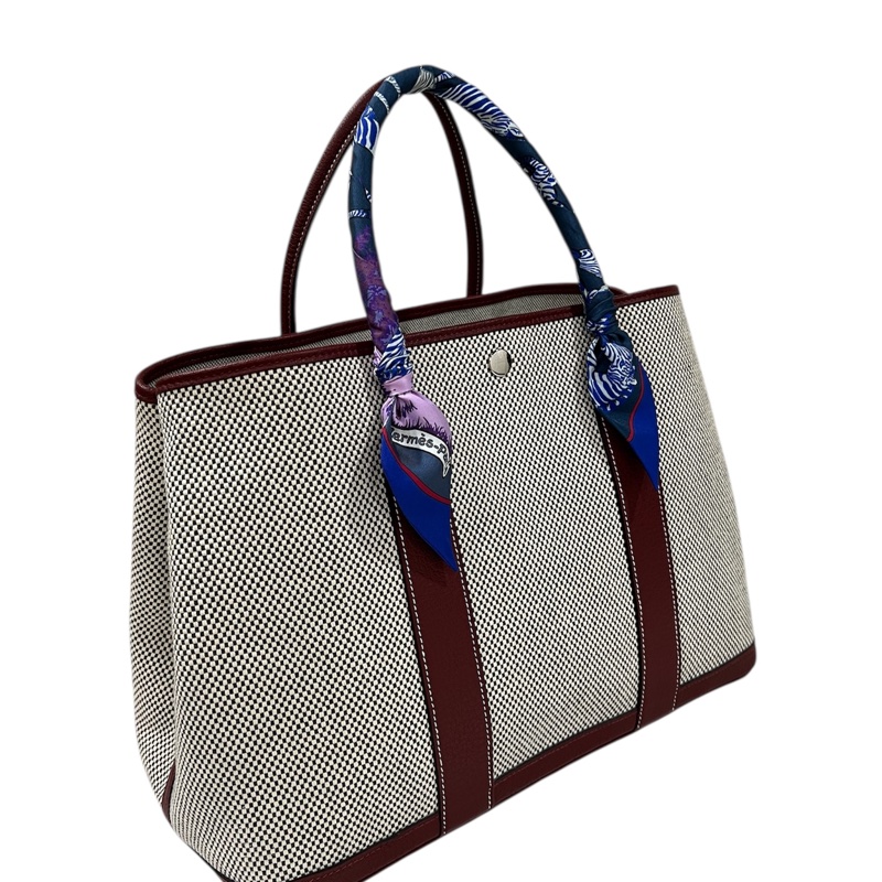 Hermes Garden Party 36 Canvas帆布拼皮-2