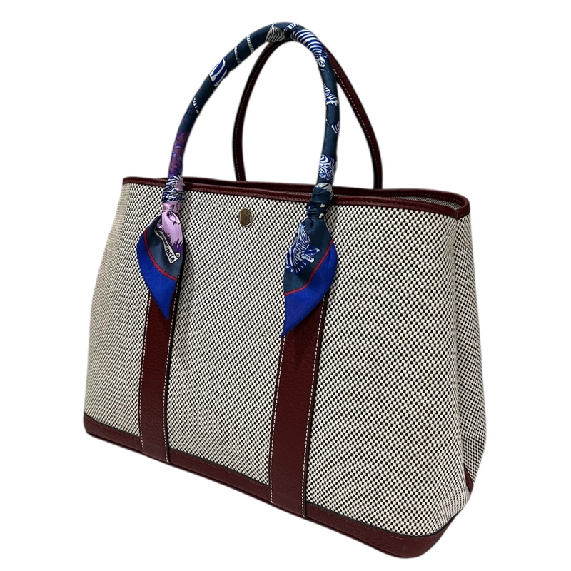 Hermes Garden Party 36 Canvas帆布拼皮-3