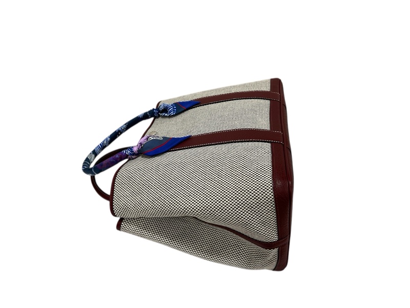 Hermes Garden Party 36 Canvas帆布拼皮-5