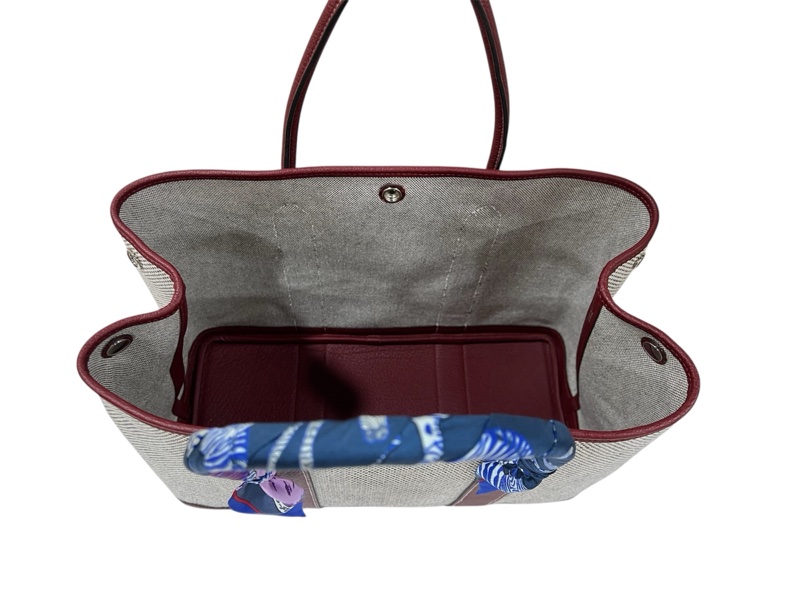 Hermes Garden Party 36 Canvas帆布拼皮-6