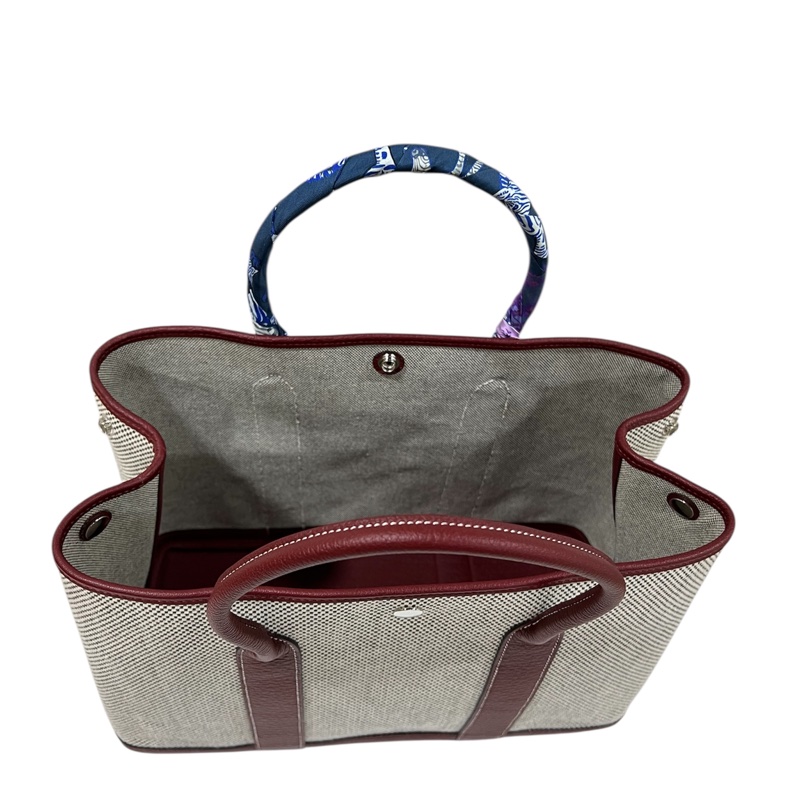 Hermes Garden Party 36 Canvas帆布拼皮-7