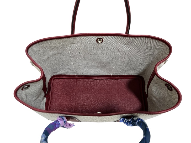 Hermes Garden Party 36 Canvas帆布拼皮-12