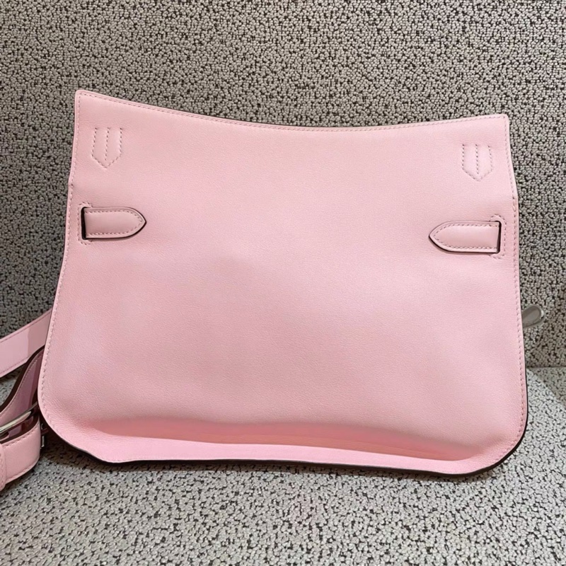 Hermes 愛馬仕 Jypsiere 28 櫻花粉銀吉普賽單肩斜挎包 T刻-1