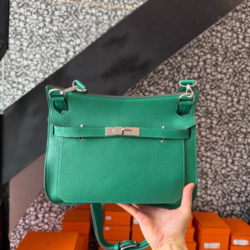 99新 愛馬仕 吉普賽 28 絲絨綠銀扣 小尺寸 A刻-0