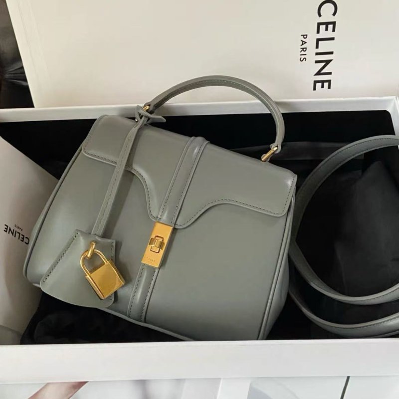 celine 新款灰色soft 16mini17.5*14*7cm  99新配件塵袋盒子購證-1
