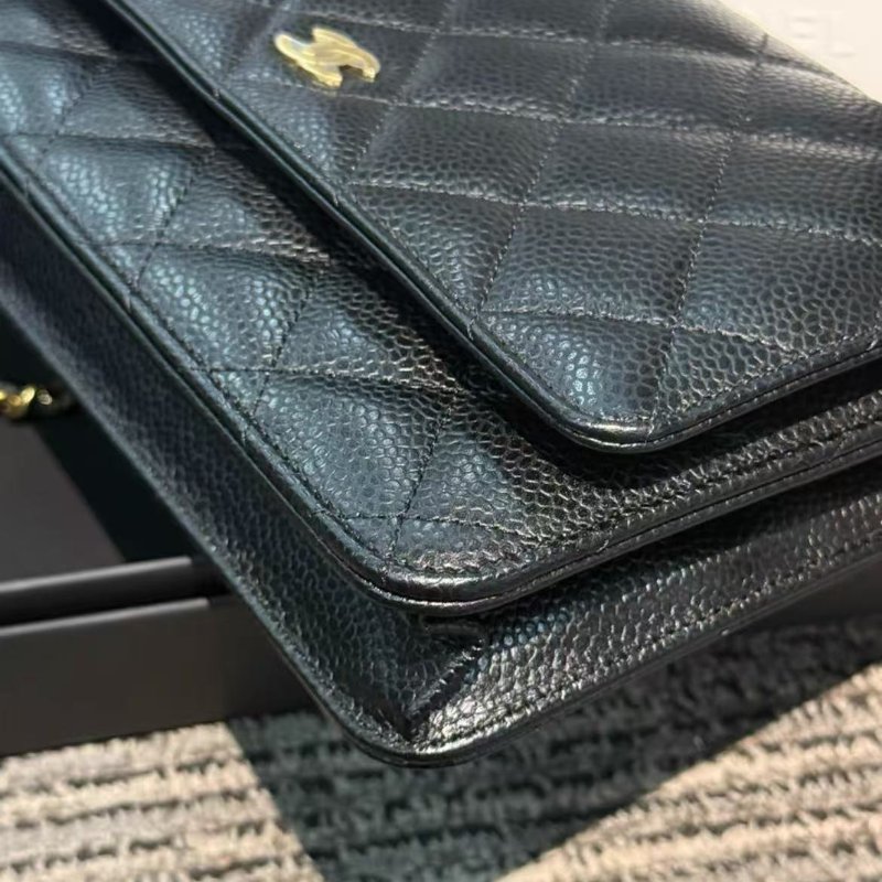 Chanel 發財woc 黑金荔枝牛皮 全新配件塵袋購證盒子-3