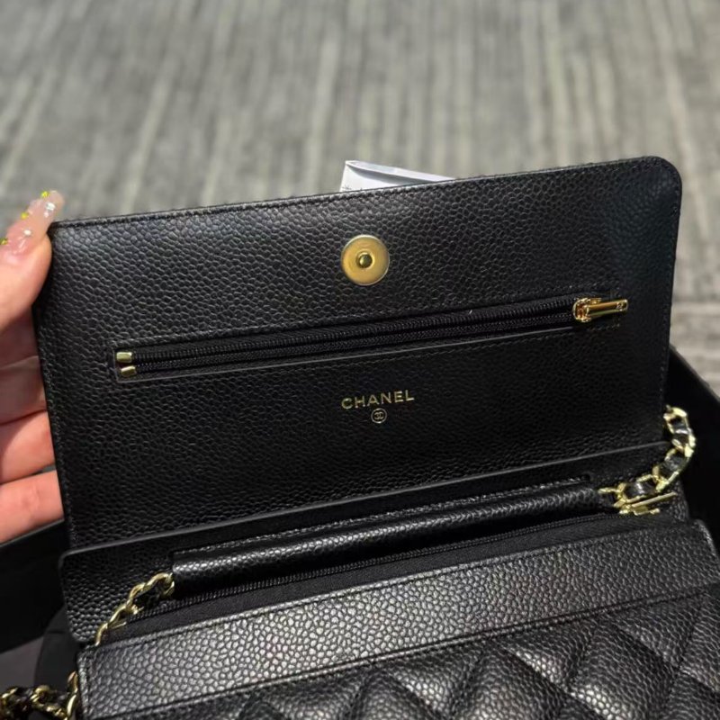 Chanel 發財woc 黑金荔枝牛皮 全新配件塵袋購證盒子-4