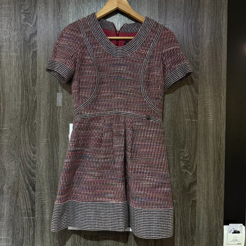 【美收精品】CHANEL紫色短袖洋裝 1-915-0