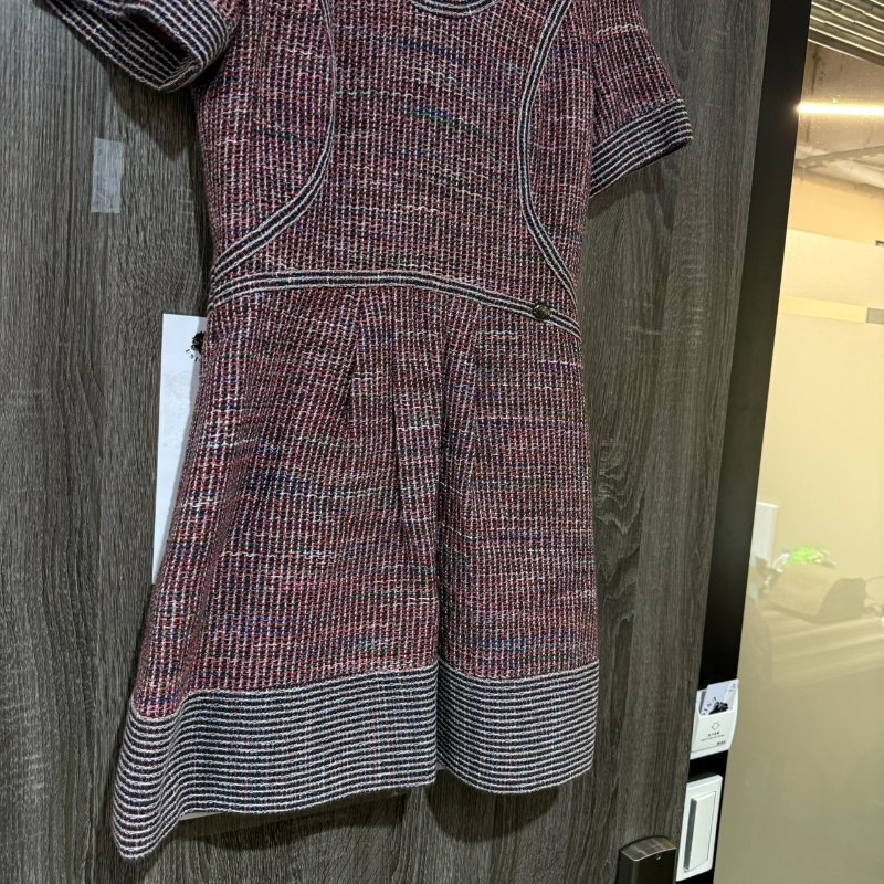 【美收精品】CHANEL紫色短袖洋裝 1-915-4