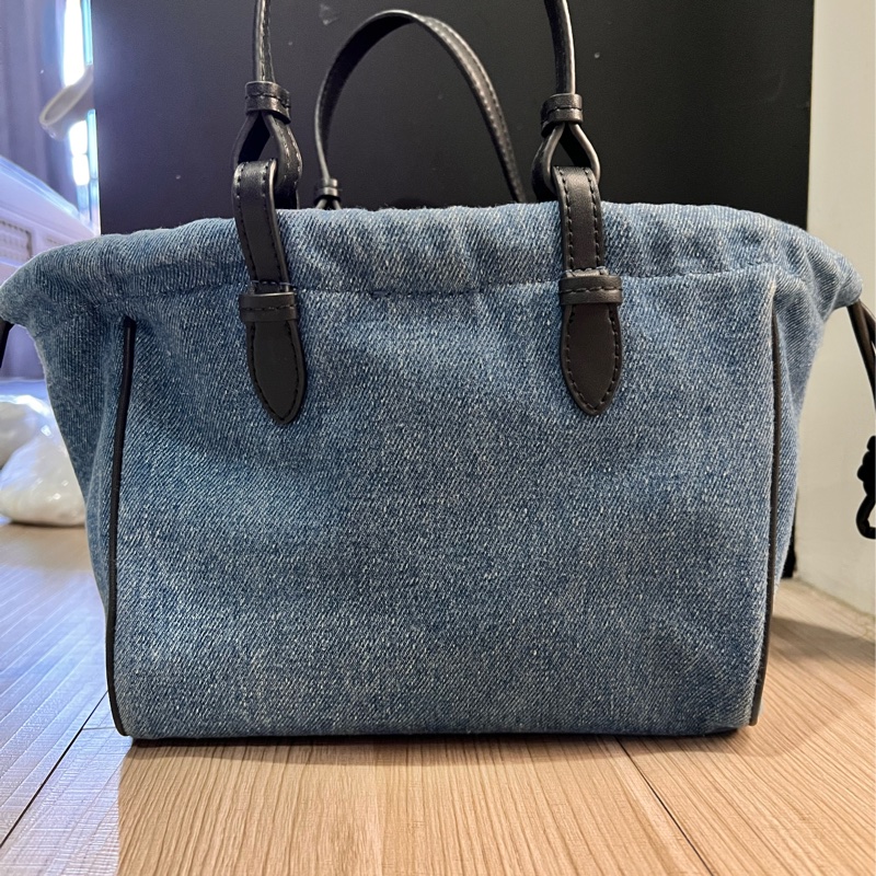 CHARLES & KEITH 2024春新款柔軟牛仔手提包(小托特)-33