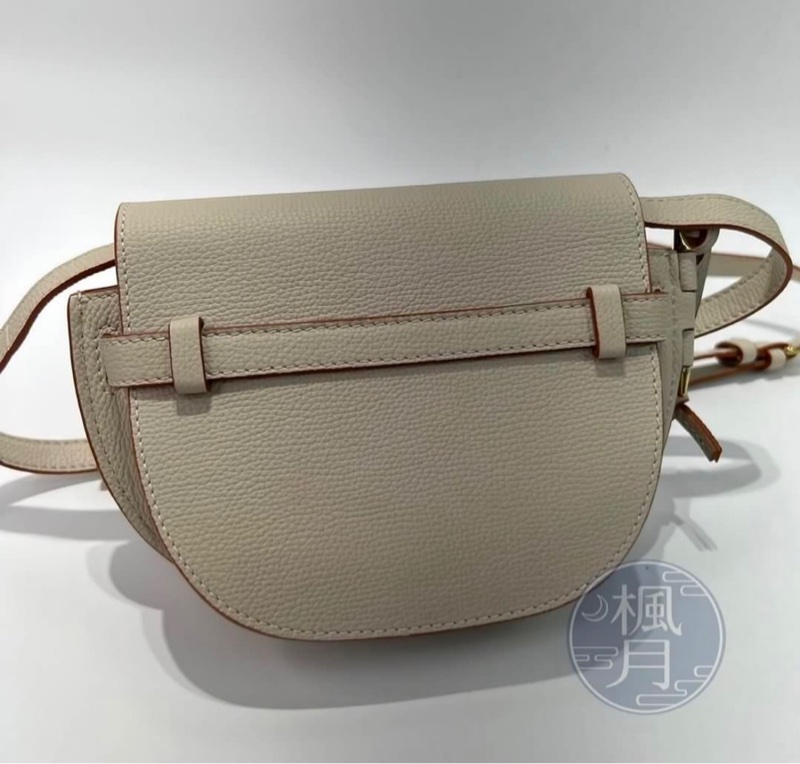 9.5成新保證正品 Loewe mini gate dual 馬鞍包 灰杏色-3