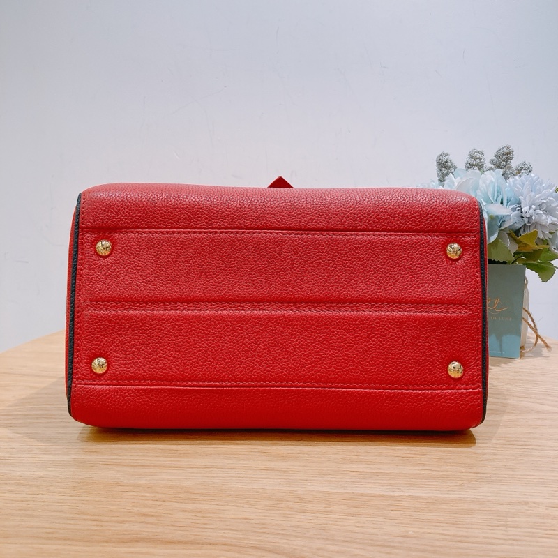 TW4257 Louis Vuitton LV 路易威登紅色拼老花手提斜挎包-4