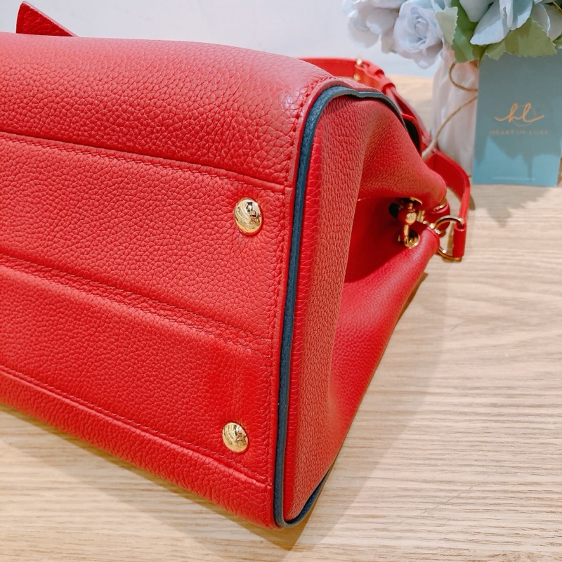 TW4257 Louis Vuitton LV 路易威登紅色拼老花手提斜挎包-6