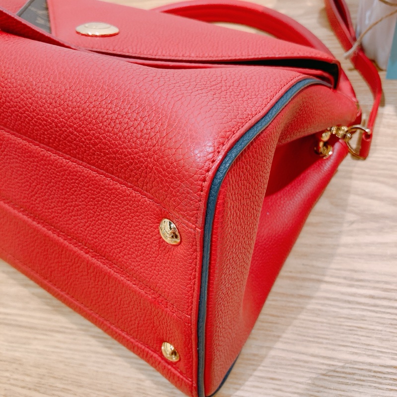 TW4257 Louis Vuitton LV 路易威登紅色拼老花手提斜挎包-7
