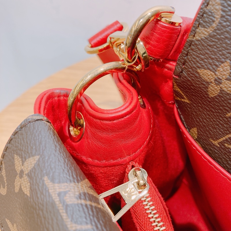 TW4257 Louis Vuitton LV 路易威登紅色拼老花手提斜挎包-25