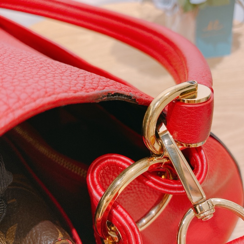 TW4257 Louis Vuitton LV 路易威登紅色拼老花手提斜挎包-26