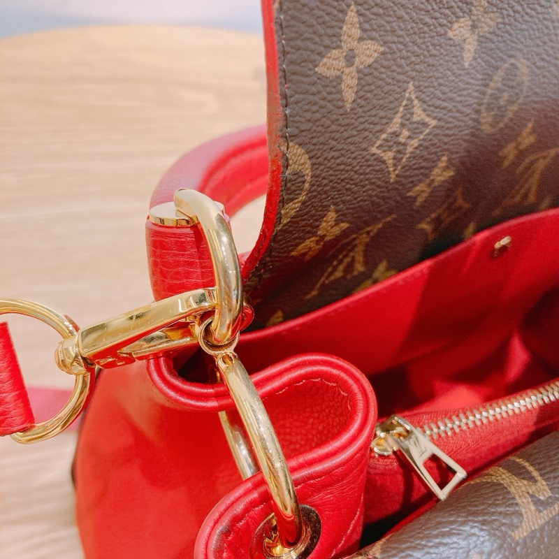 TW4257 Louis Vuitton LV 路易威登紅色拼老花手提斜挎包-27