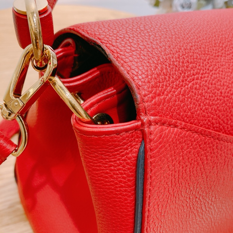 TW4257 Louis Vuitton LV 路易威登紅色拼老花手提斜挎包-33