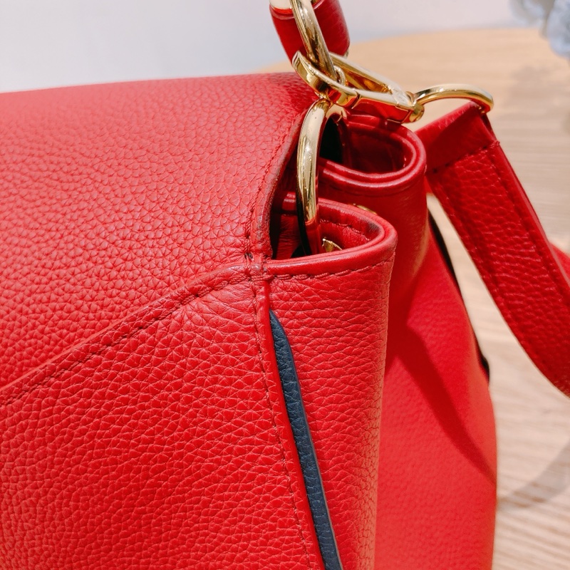 TW4257 Louis Vuitton LV 路易威登紅色拼老花手提斜挎包-34