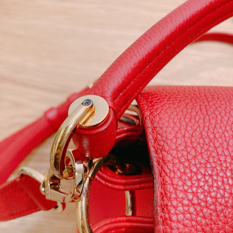 TW4257 Louis Vuitton LV 路易威登紅色拼老花手提斜挎包-35