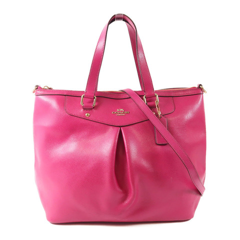 COACH 牛皮皮革2 Way Shoulder金扣手挽肩背兩用袋