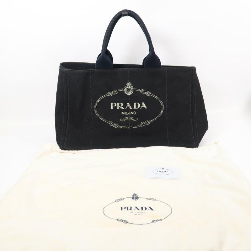 PRADA 帆布Hand Bag金扣手挽袋-9