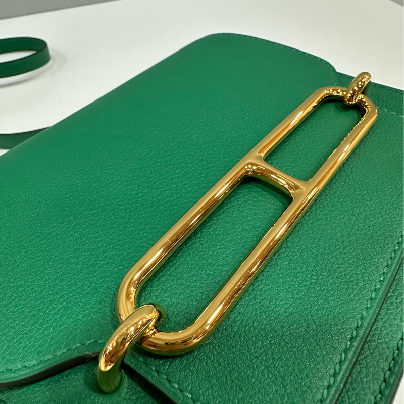 HERMES 孔雀綠ROULIS MINI 18 A刻 斜背包-3