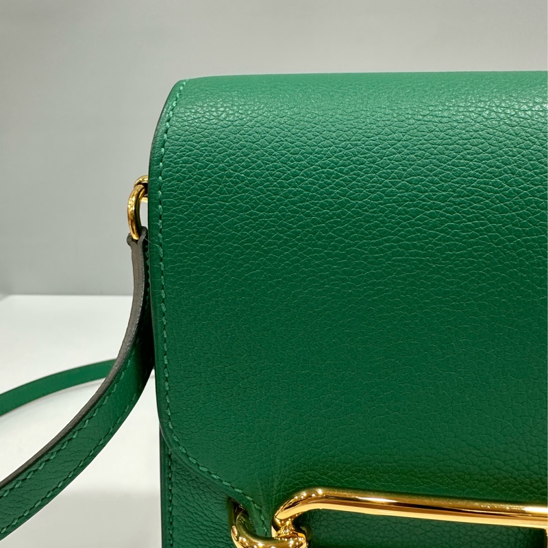 HERMES 孔雀綠ROULIS MINI 18 A刻 斜背包-4