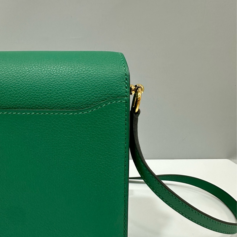 HERMES 孔雀綠ROULIS MINI 18 A刻 斜背包-7