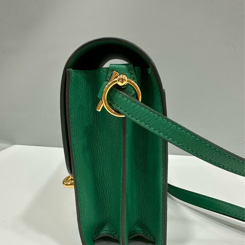 HERMES 孔雀綠ROULIS MINI 18 A刻 斜背包-10