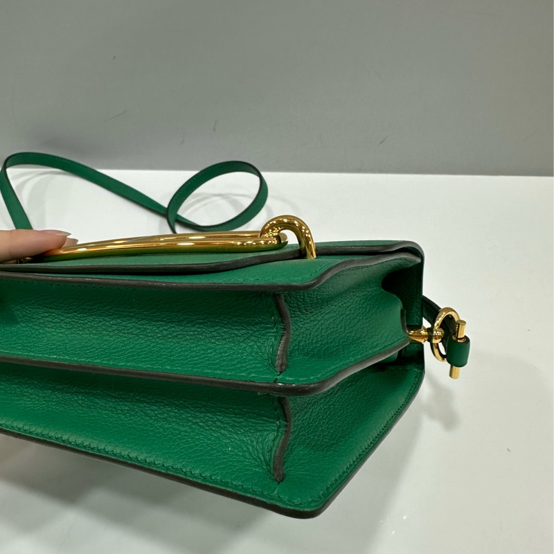 HERMES 孔雀綠ROULIS MINI 18 A刻 斜背包-13