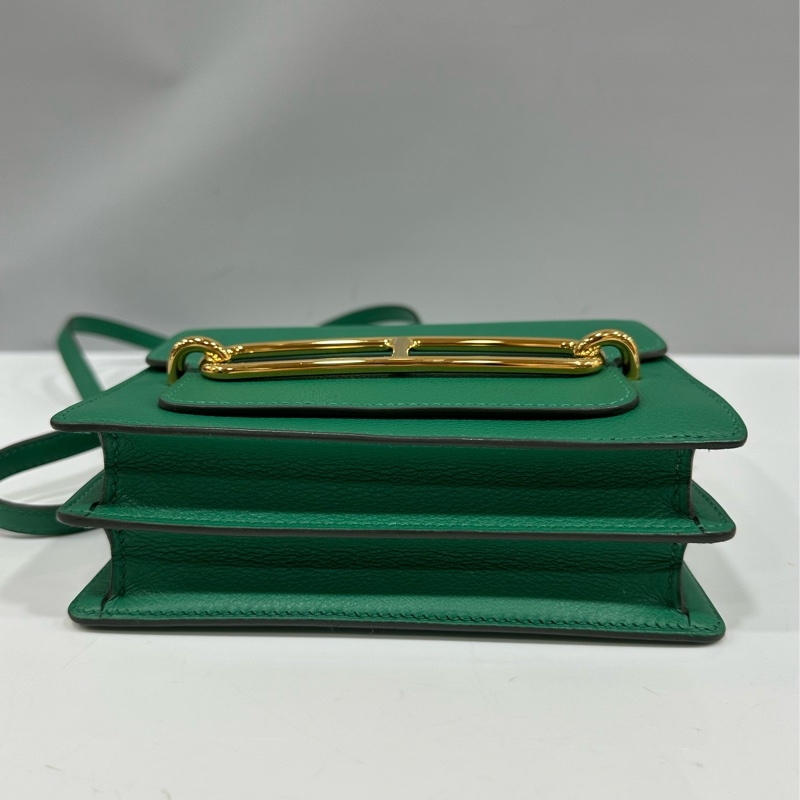 HERMES 孔雀綠ROULIS MINI 18 A刻 斜背包-15