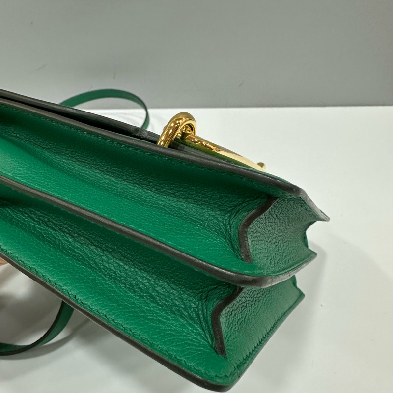 HERMES 孔雀綠ROULIS MINI 18 A刻 斜背包-16