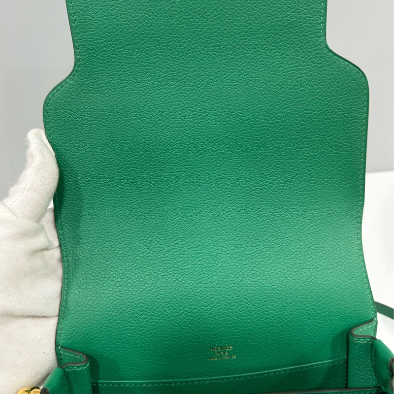 HERMES 孔雀綠ROULIS MINI 18 A刻 斜背包-22